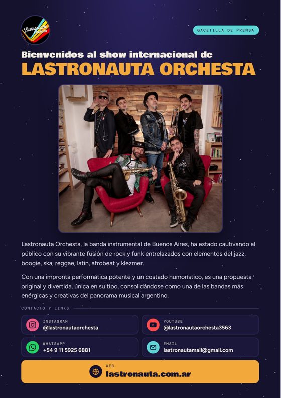 Gacetilla de prensa de Lastronauta Orchesta